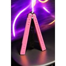 Kelebek Antrenman Alıştırma Bıçağı – Plastik Butterfly Knife (Pembe ve Siyah)