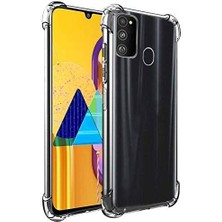Bilişim Akademi  Samsung Galaxy M30S Kılıf Köşe Korumalı Kılıf Şeffaf Köşeli Kılıf Slikon - Şeffaf