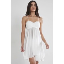 Pierre Cardin 880 Bayan Şifon Dantelli Gecelik