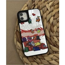 Iphone 11 Uyumlu Casetify Aynalı Kılıf  Among Us Desenli Baskılı Aynalı Kapak