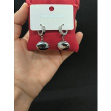 Ucu Topçuk Minimalist Çelik Küpe