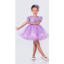 Balerin Model Pullu Kız Çocuk Elbise
