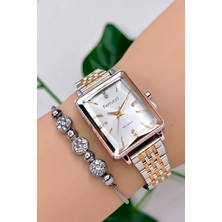 Ferrucci Çelik Kordon Çelik Kasa Kadın Kol Saati, 3 Atm Su Geçirmez Gümüş-Rose ZMFER179