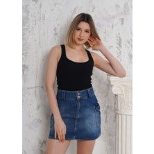 Ay Moda Collection Kaşkorse Kumaştan Kalın Askılı Kadın Atlet