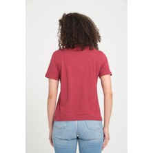 %100 Pamuk Rahat Kesim Bisiklet Yaka T-Shirt - Şık Moon Detayı