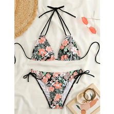 Askılı, Boyun Bağı. Geri Bağlama Yan Yüksek Kesim Sırt Dekolteli Bikini Takımları Iki Parça