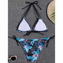 Askılı, Boyun Bağı. Geri Bağlama Yan Yüksek Kesim Sırt Dekolteli Bikini Takımları Iki Parça