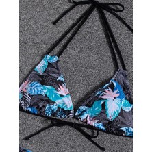 Askılı, Boyun Bağı. Geri Bağlama Yan Yüksek Kesim Sırt Dekolteli Bikini Takımları Iki Parça