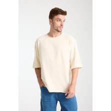 %100 Pamuk Oversize Kısa Kollu Bisiklet Yaka T-Shirt