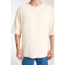 %100 Pamuk Oversize Kısa Kollu Bisiklet Yaka T-Shirt