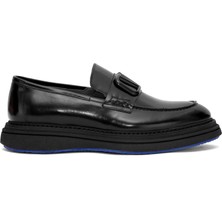 Luciano Bellini 25Y-C22805  Rugan Deri Erkek Casual Ayakkabı Siyah