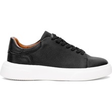 Lufian 112230280 Tommy Erkek  Deri Klasik Sneaker Siyah