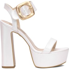 Ayakkabı Fuarı Elit PM08 K2050-1C Kadın Platform Ayakkabı Sedef