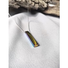 Luna Jewelry Erkek Gümüş Renk Rainbow Steel Bar 316 L Çelik Kolye