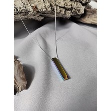 Luna Jewelry Erkek Gümüş Renk Rainbow Steel Bar 316 L Çelik Kolye