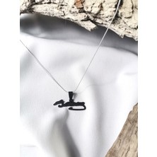Luna Jewelry Erkek Siyah Atatürk Imza 316L Çelik Kolye
