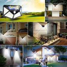Teknoliman Teknoliman® 100 Ledli 3 Farklı Aydınlatma Ayarlı Solar Güneş Enerjili Hareket Sensörlü Bahçe Duvar Lambası