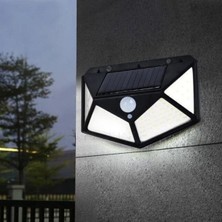 Teknoliman Teknoliman® 100 Ledli 3 Farklı Aydınlatma Ayarlı Solar Güneş Enerjili Hareket Sensörlü Bahçe Duvar Lambası