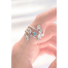Yeni Xd Renkli Zirkon Taşlı Silver Renk Ayarlanabilir Yüzük