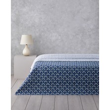 English Home Aquatic Flowers Çift Kişilik Çok Amaçlı Örtü 200 x 220  cm  Lacivert
