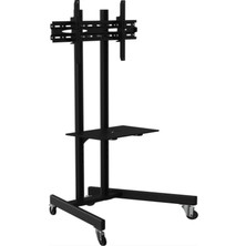 Alpın Ev Tipi Salon, Oturma Odası, Balkon Ve Toplantı Odası Metal Ayaklı Tekerlekli TV Fuar Standı/Ünitesi 40" inç- 75" inç