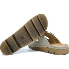 Kifidis SIB220517-V2 Kifidis-Natura Kadın Çift Bantlı Anatomik Deri Terlik 36-41 Vizon/nude