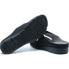 Kifidis SIB160147 Kifidis-Natura Kadın Çift Bantlı Anatomik Deri Terlik 36-41 Siyah/black
