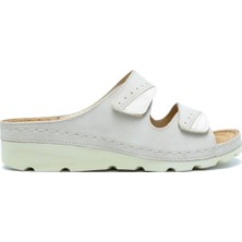 Kifidis Home Kifidis SIB160147 Kifidis-Natura Kadın Çift Bantlı Anatomik Deri Terlik 36-41 Bej/beige
