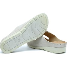 Kifidis Home Kifidis SIB160147 Kifidis-Natura Kadın Çift Bantlı Anatomik Deri Terlik 36-41 Bej/beige