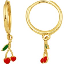 Kiraz Sallantılı 14 Ayar Altın Çocuk Küpesi