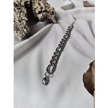 Luna Jewelry Erkek Gümüş Renk Boldlink 316L Çelik Zincir Bileklik