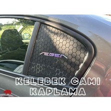 Leon Mk3 (2012-2019) Kelebek Camı Kaplama Sticker, Petek Folyo - Mat Siyah & Hologram