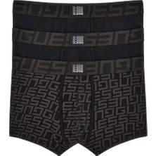 Guess Idol Erkek Boxer 3'lü Paket Siyah Renk S Beden Desenli Konforlu Kullanım