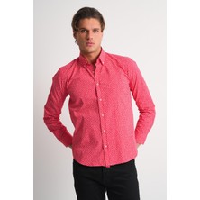 Alexandergardı Desenli Slim Fit Erkek Gömlek