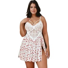 Candy Women Kadın Desenli Yırtmaçlı Mini Gecelik