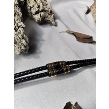 Luna Jewelry Erkek Siyah Supreme Bond 316L Çelik ve Deri Bileklik