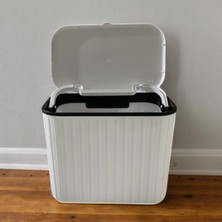 Asılabilir Çöp Kovası Tırtıklı 8 Lt Beyaz