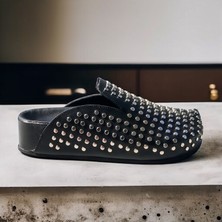 Degischic Siyah Deri&trok Slipper