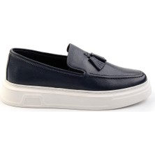 Lacivert Leather Erkek Loafer Ayakkabı E01080107603