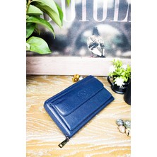 Willpolo Deri Telefon Bölmeli Lacivert Lüx El Çantası Portföy Cüzdan