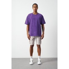 Efektli Yıkamalı Boxy Fit Premium T-Shirt