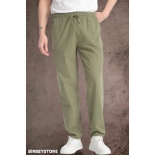 Yazlık Keten Pantolon Ham Bez Eşofman Beli Lastikli Unisex Rahat Kalıp Hambez Büyük Beden Alt Eşofman %100 Pamuk