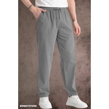 Yazlık Keten Pantolon Ham Bez Eşofman Beli Lastikli Unisex Rahat Kalıp Hambez Büyük Beden Alt Eşofman %100 Pamuk