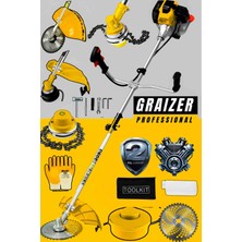 Graizer Alman Gta-20 Yan Tipi Benzinli Motorlu Ot Çalı Tırpanı Çim Biçme Makinesi Tırpan Canavar Baslik
