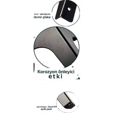 Sakbe Metal T Sac Ayak 12 cm Metal Mobilya Ayağı Statik Siyah (1 Adet Fiyatı)
