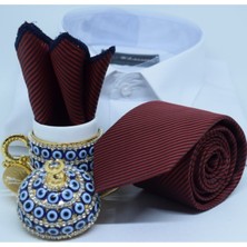 B'lazzotti Erkek Kırmızı Mikro Mendilli Kravat