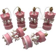 6 Adet Pembe Mini Atlı Karınca Ahşap Atlı Karınca Dekor Obje Pembe Atlı Karınca Dekoratif Objeler