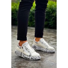 Kazax Kb-02  Kuback Bağcıklı Crocodile Beyaz Gazete Günlük Erkek Ayakkabı