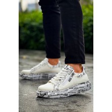 Kazax Kb-02  Kuback Bağcıklı Crocodile Beyaz Gazete Günlük Erkek Ayakkabı