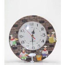 Ttt Aşçı Tasarımlı Polyester Duvar Saati Model 2